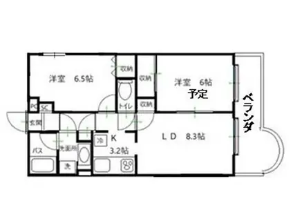 ガーデンパレス関町(2LDK/3階)の間取り写真
