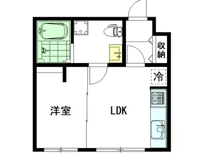ビジュー三鷹レジデンス(1LDK/1階)の間取り写真
