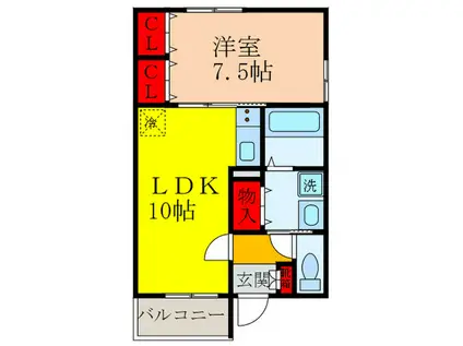 ブランシュ(1LDK/1階)の間取り写真
