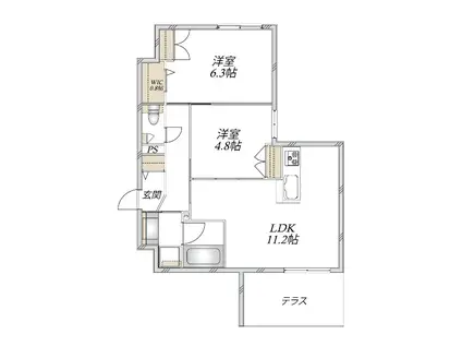 尼崎市塚口町1丁目ヘーベルメゾン(1LDK/3階)の間取り写真