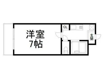 パラドール西院 PARTIII(1K/2階)の間取り写真