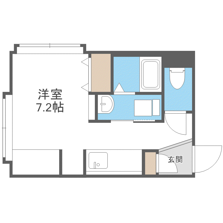 CONVIENT新琴似(1K/2階)の間取り写真