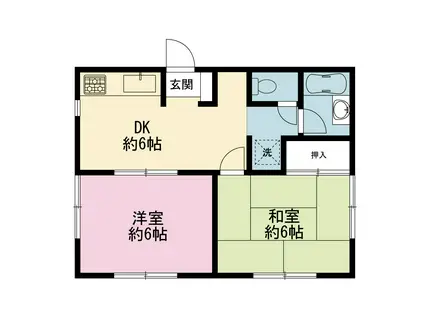 サンライトハイツB(2DK/2階)の間取り写真