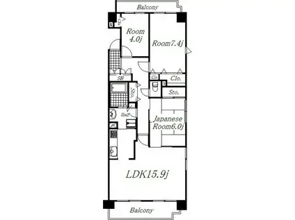 グランドメゾン六番町(3LDK/2階)の間取り写真