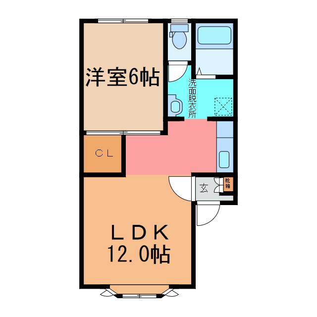 ヴィラやまなみ(1LDK/2階)の間取り写真