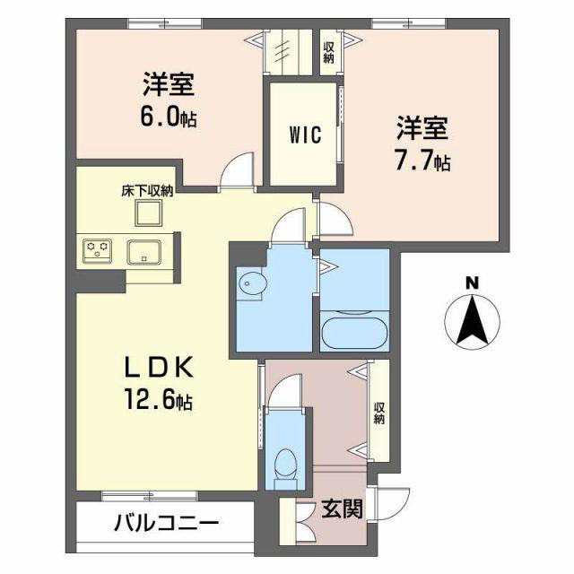 サン・プレジオ優(2LDK/1階)の間取り写真