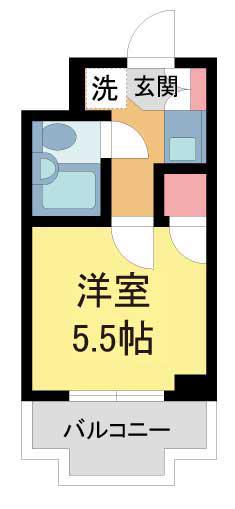 プレステージ石橋(1K/3階)の間取り写真