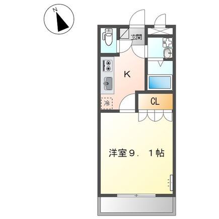 アルファルド(1K/2階)の間取り写真