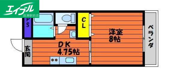 アースウェル(1DK/5階)の間取り写真