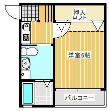 ウィングコート幸手(1K/2階)の間取り写真
