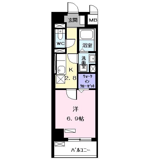 カランコエ川並(1K/2階)の間取り写真