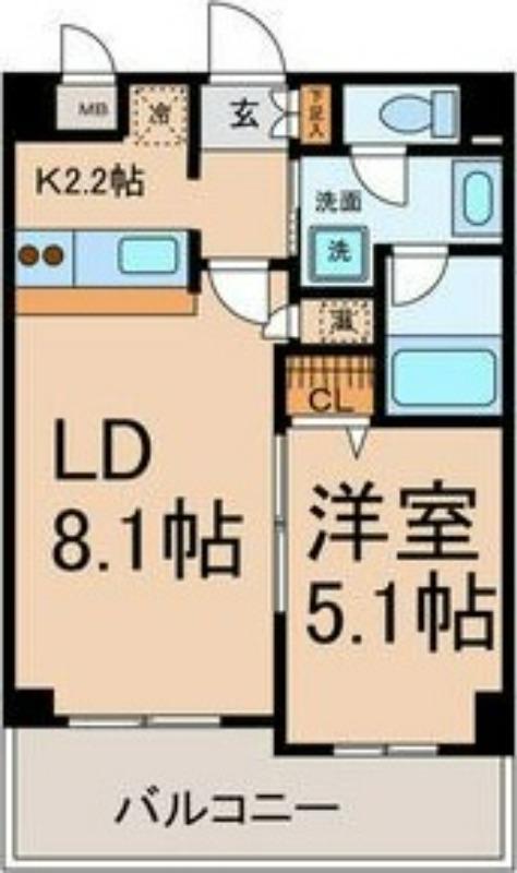 FS.幅下(1LDK/3階)の間取り写真