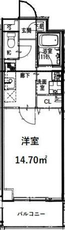 RIDGE大曾根(1K/8階)の間取り写真