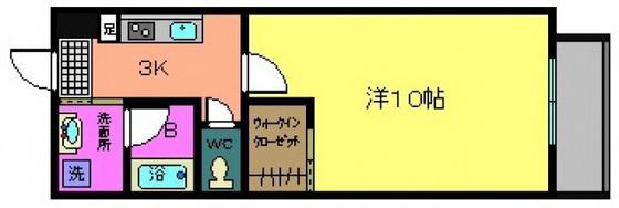 CRESCENT(1K/5階)の間取り写真