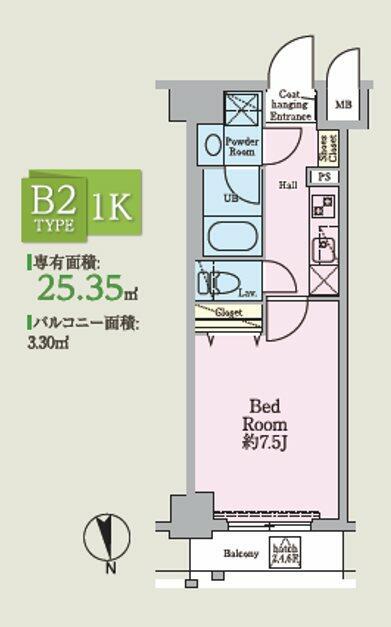 HYS綾瀬駅前(1K/4階)の間取り写真