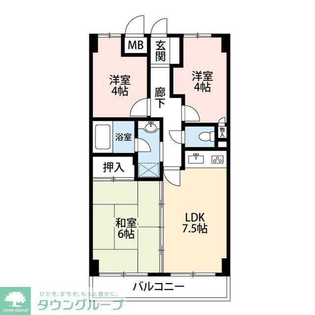 KNSビル(3DK/4階)の間取り写真