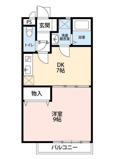 テスタエスポワールC(1DK/1階)の間取り写真