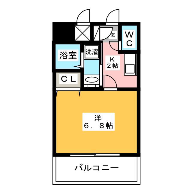 DSタワー大博通(1K/7階)の間取り写真