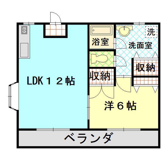 グリーンハイツ(1LDK/2階)の間取り写真