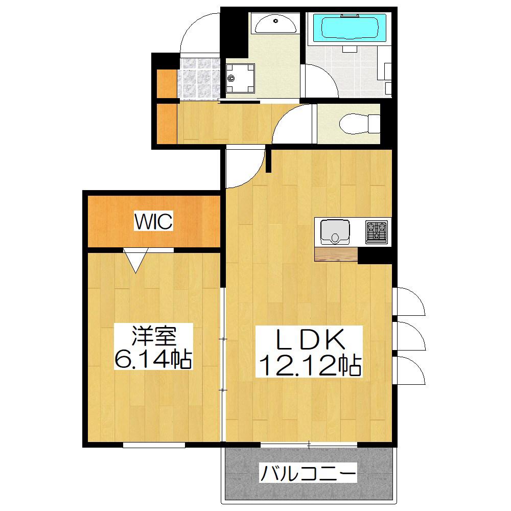 LIVRA紫竹(1LDK/1階)の間取り写真