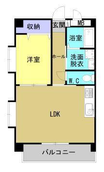 ディープタウンヒルズ(1LDK/7階)の間取り写真