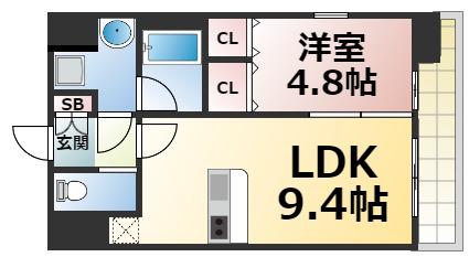 プレジオ布施ASIAN(1LDK/3階)の間取り写真