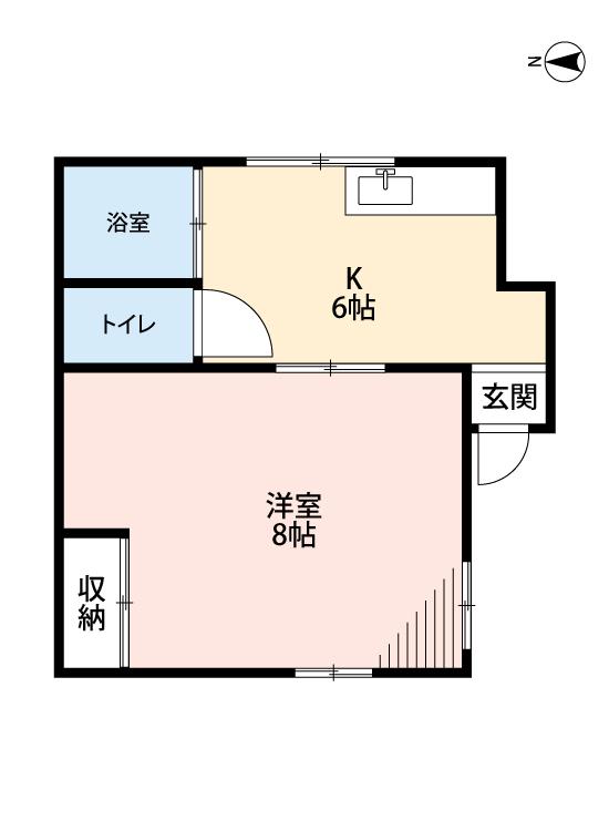 FLOWER WING 新田(1K/1階)の間取り写真