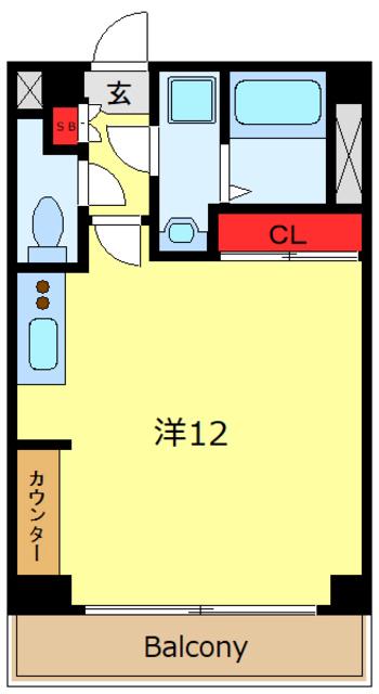 ヒルズ東日暮里(ワンルーム/4階)の間取り写真