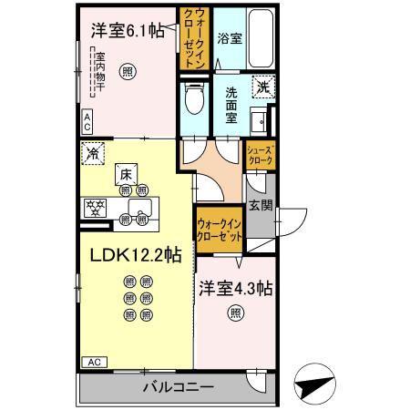 アルタ・レジデ(2LDK/1階)の間取り写真