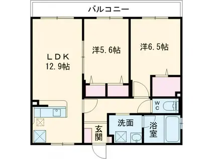 FELICIAS(2LDK/1階)の間取り写真