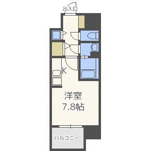 BLAU本町東(ワンルーム/4階)の間取り写真