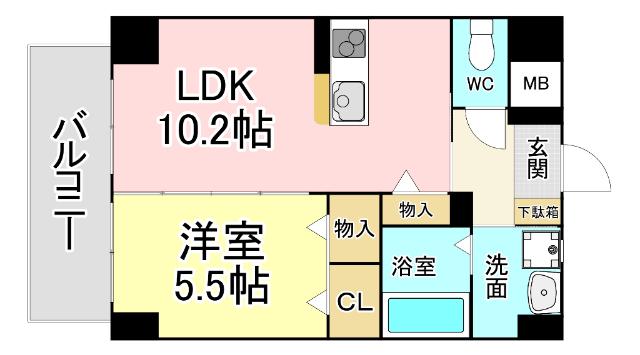 グランドコート嵐山(1LDK/4階)の間取り写真