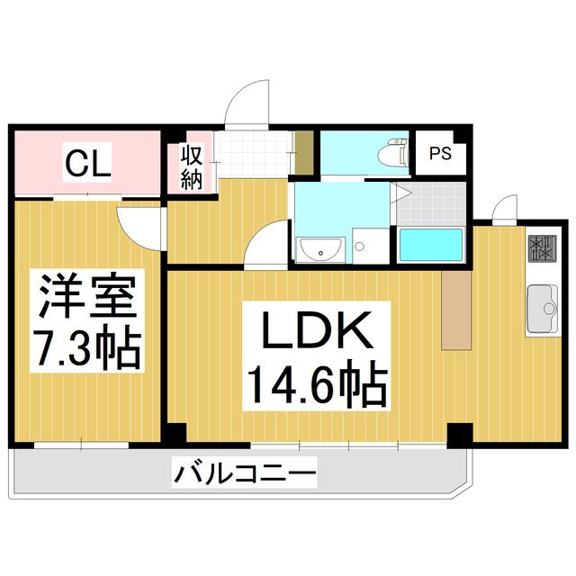 大成第一ビル(1LDK/7階)の間取り写真