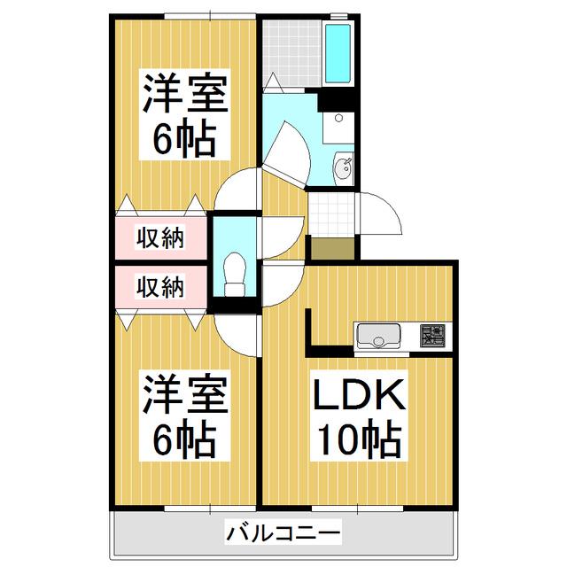 スクエアガーデンKAMAKURA B棟(2LDK/1階)の間取り写真