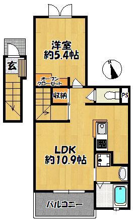 イーストアプローズ未来(1LDK/2階)の間取り写真