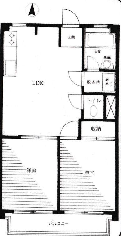都立大パレス(2LDK/6階)の間取り写真