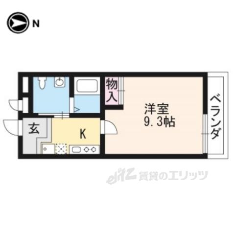 クレール・コート西院(1K/6階)の間取り写真