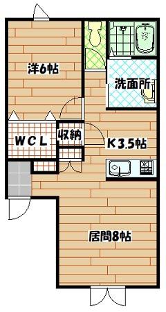 NEXT21-B(1LDK/1階)の間取り写真