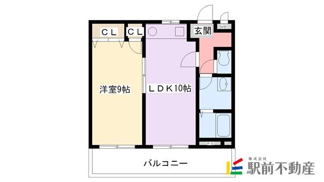 サンライズ藤吉(1LDK/3階)の間取り写真