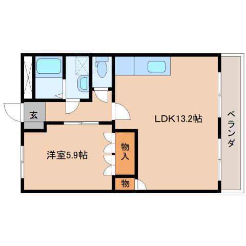 プランドールソフィア(1LDK/1階)の間取り写真