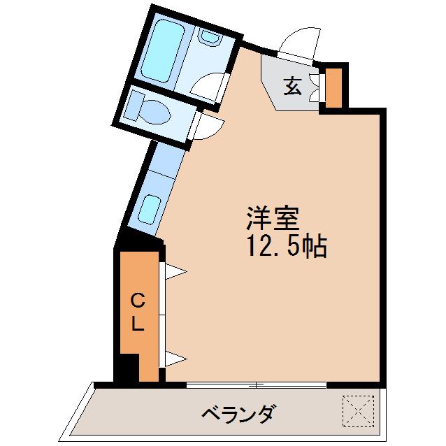 宝・東新ハイツ(ワンルーム/3階)の間取り写真