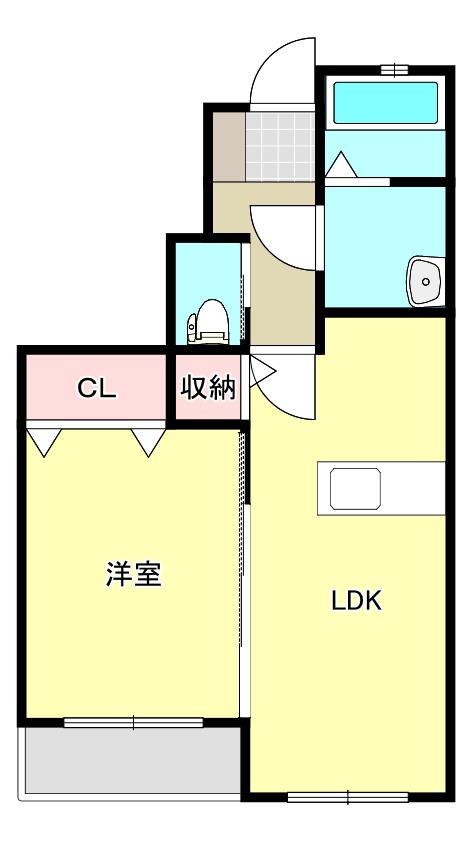 ドミール三輪台(1LDK/1階)の間取り写真