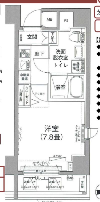 アイル秋葉原ノースドゥーエ(1K/13階)の間取り写真