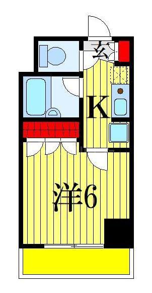 ベイステート安間(1K/5階)の間取り写真