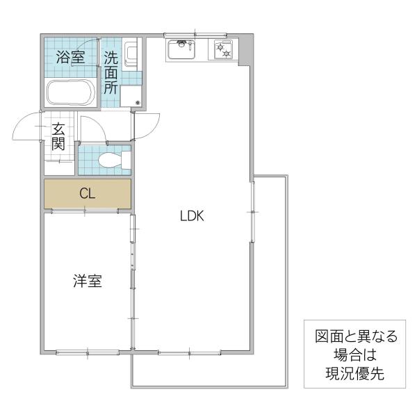 シャトー自由ヶ丘(1LDK/6階)の間取り写真