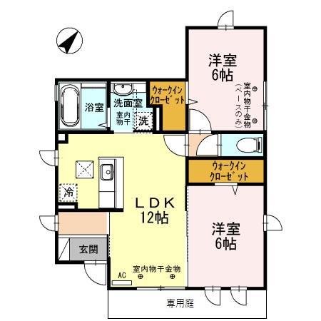 ブラウニー西念 I(2LDK/1階)の間取り写真