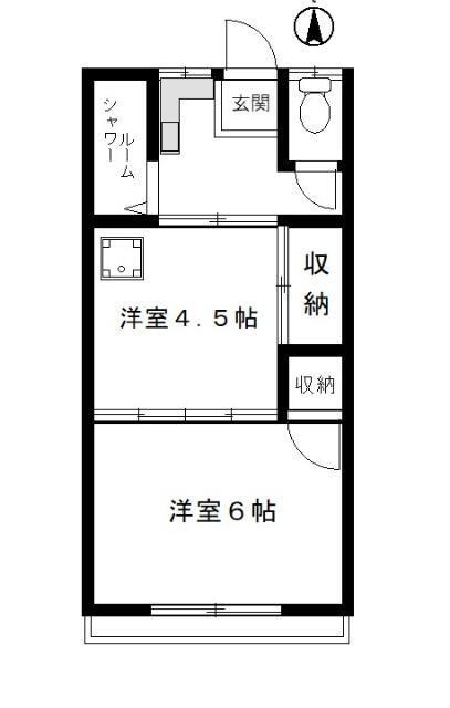 石森マンション(2K/3階)の間取り写真