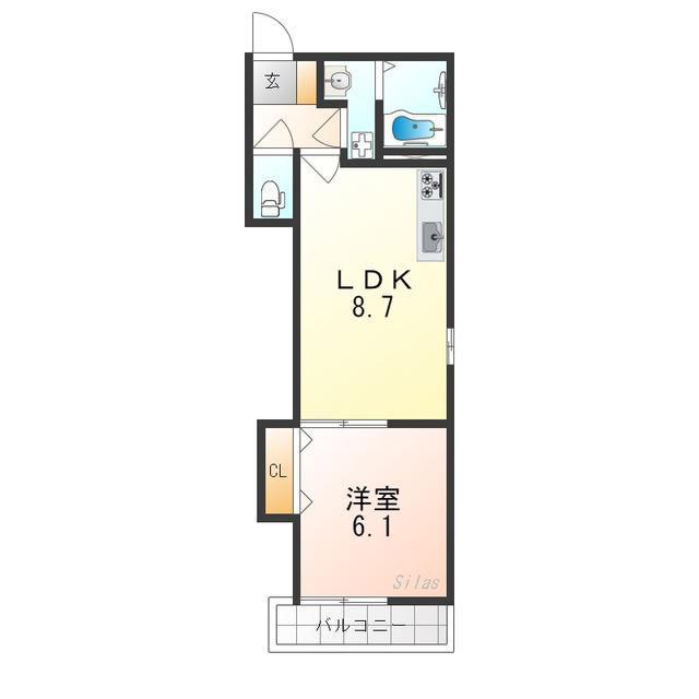メゾンルノアール(1LDK/2階)の間取り写真