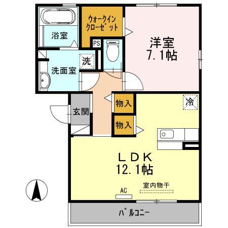 ロワメゾン松陽(1LDK/3階)の間取り写真