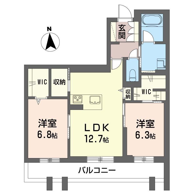 ヴィラ・ルミエール(2LDK/3階)の間取り写真